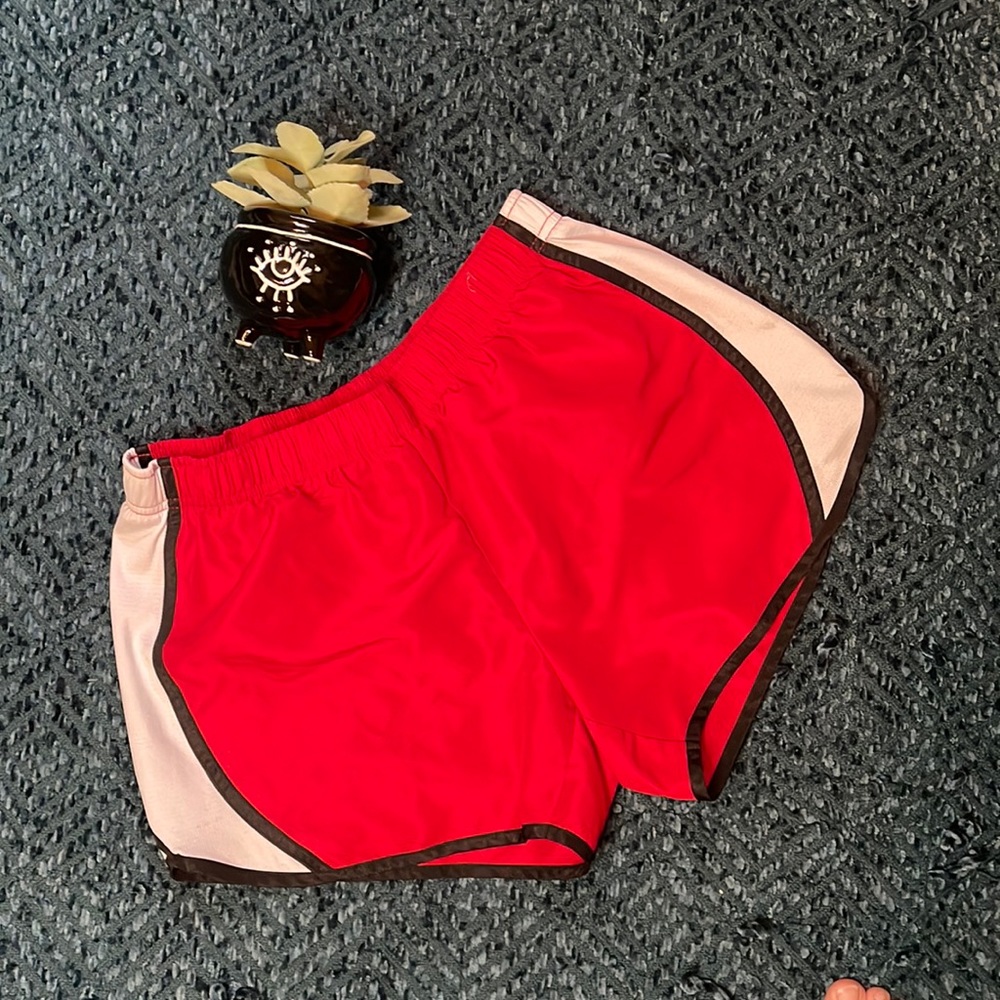 Red gym shorts